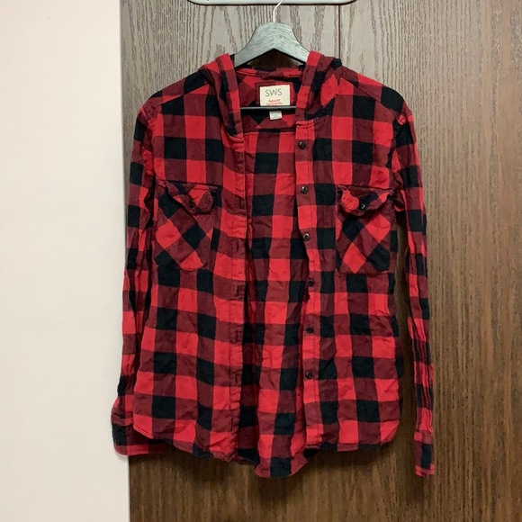Plaid Long Sleeve Buttoned Top - Picture 1 of 2